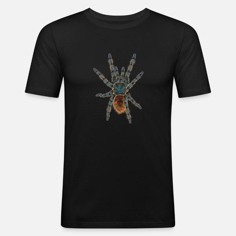 spider tarantula Illustration without shadow - Men's Slim Fit T-Shirt - black