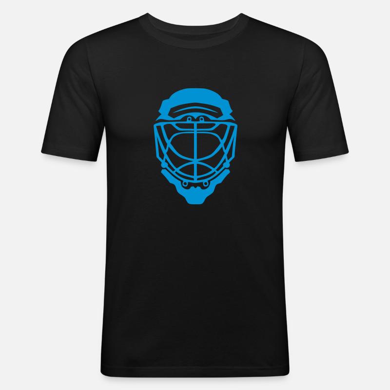 Helm Eishockey Torwart - Männer Slim Fit T-Shirt - Schwarz