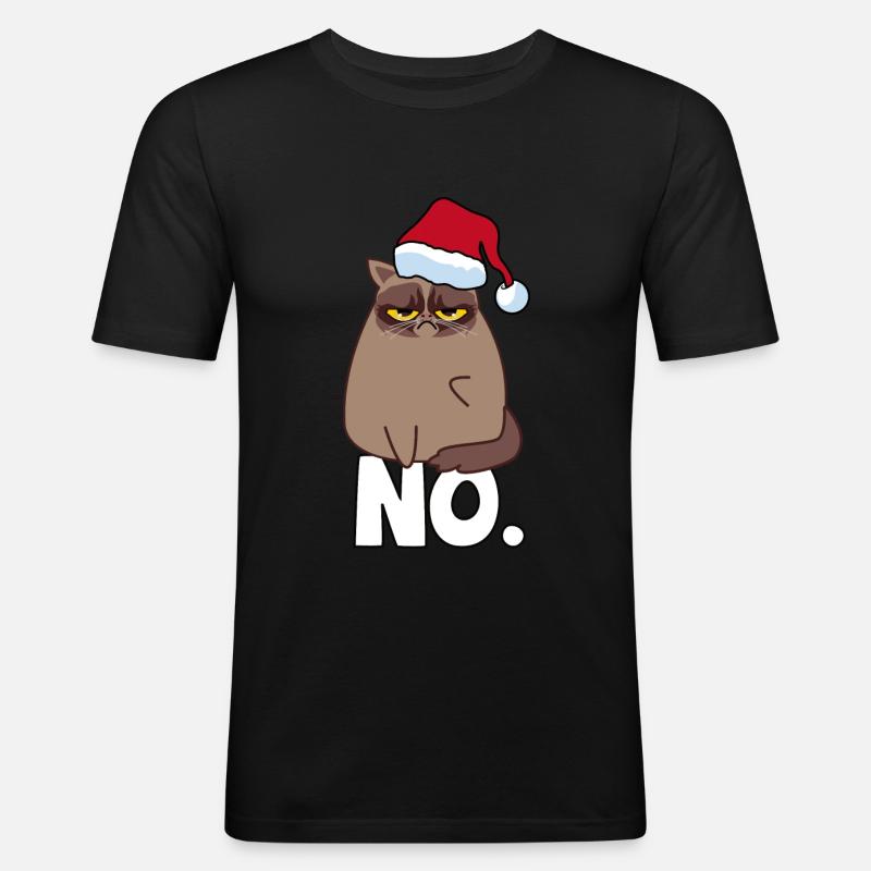 Grumpy Cat Ugly Sweater - Men's Slim Fit T-Shirt - black