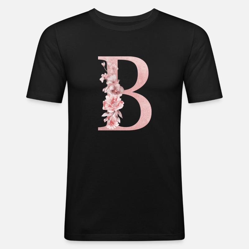 Buchstabe B - Männer Slim Fit T-Shirt - Schwarz