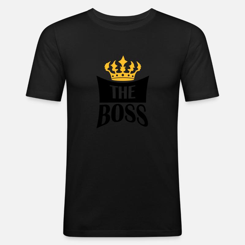 Krone The Boss - Männer Slim Fit T-Shirt - Schwarz