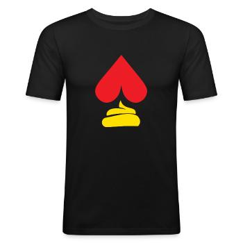 Gebroken hart - Mannen slim fit T-shirt - zwart - Voor - Nik (191cm)