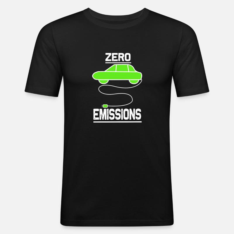 zero emissions - Männer Slim Fit T-Shirt - Schwarz