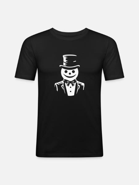 Snowman Dapper Delight - Men's Slim Fit T-Shirt - black