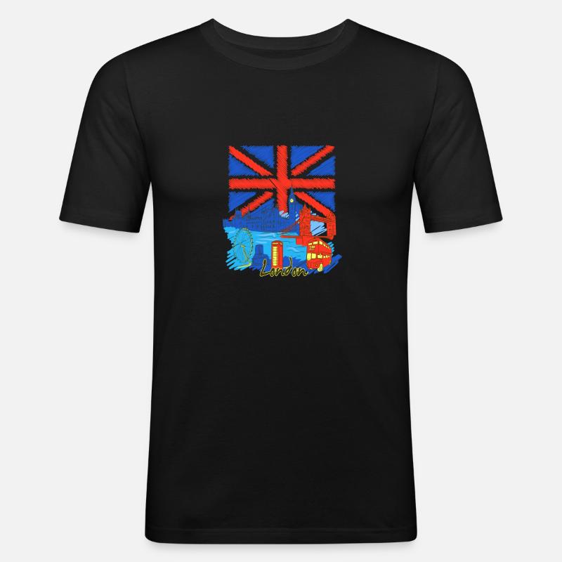 London Lover - Männer Slim Fit T-Shirt - Schwarz