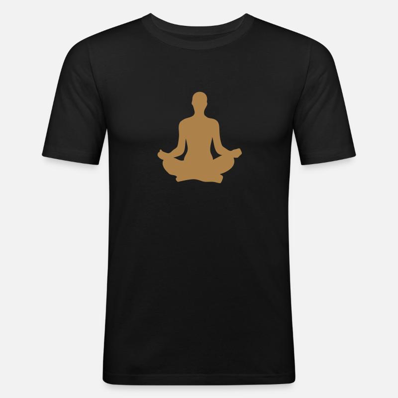 yoga - Männer Slim Fit T-Shirt - Schwarz