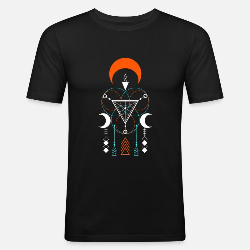Zeichen Sprituell Bunt Bedeutung - Männer Slim Fit T-Shirt - Schwarz