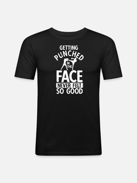 Kickboxing - Männer Slim Fit T-Shirt - Schwarz