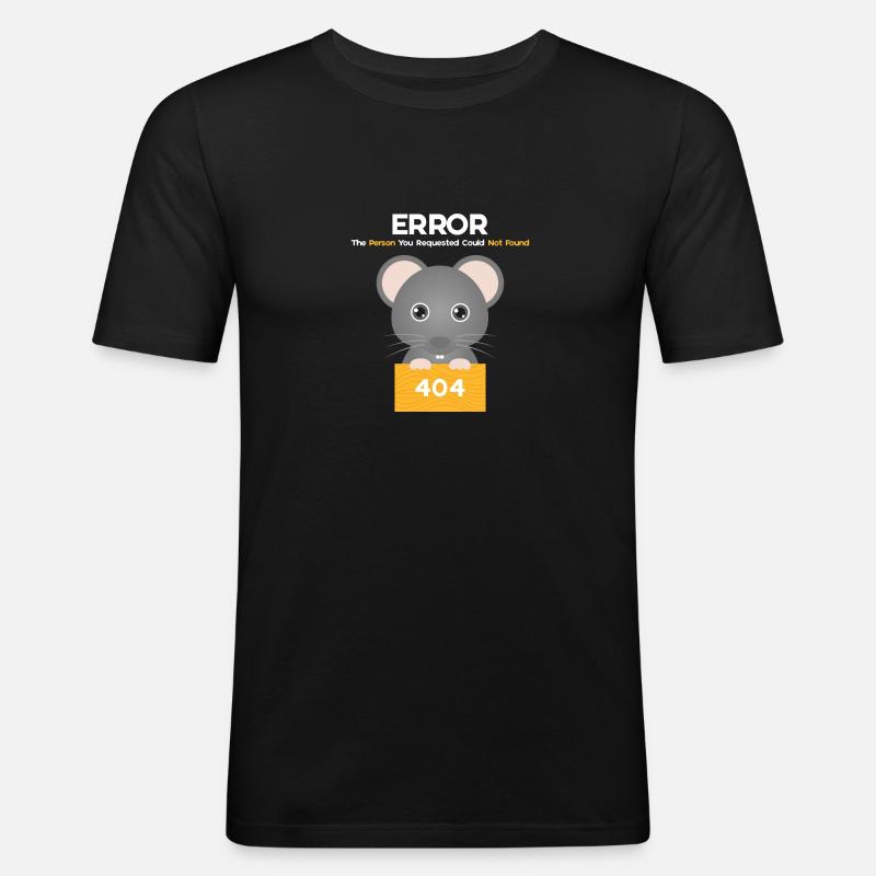 Error 404 Mouse - Männer Slim Fit T-Shirt - Schwarz