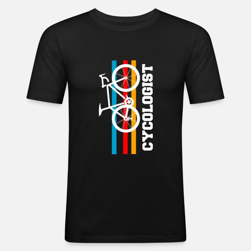 Cycologist - Männer Slim Fit T-Shirt - Schwarz