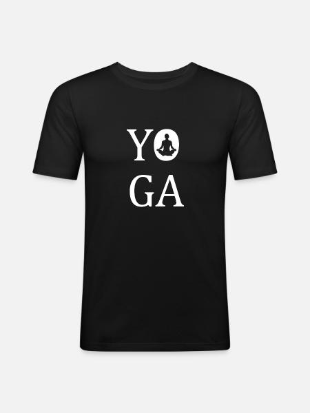 Yoga Namaste - Männer Slim Fit T-Shirt - Schwarz