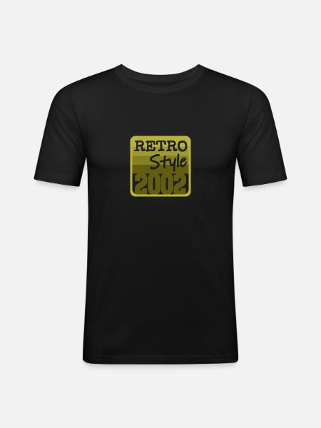 Retro Style 2002 - Männer Slim Fit T-Shirt - Schwarz