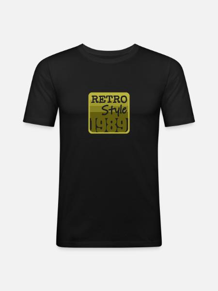 Retro Style 1989 - Men's Slim Fit T-Shirt - black