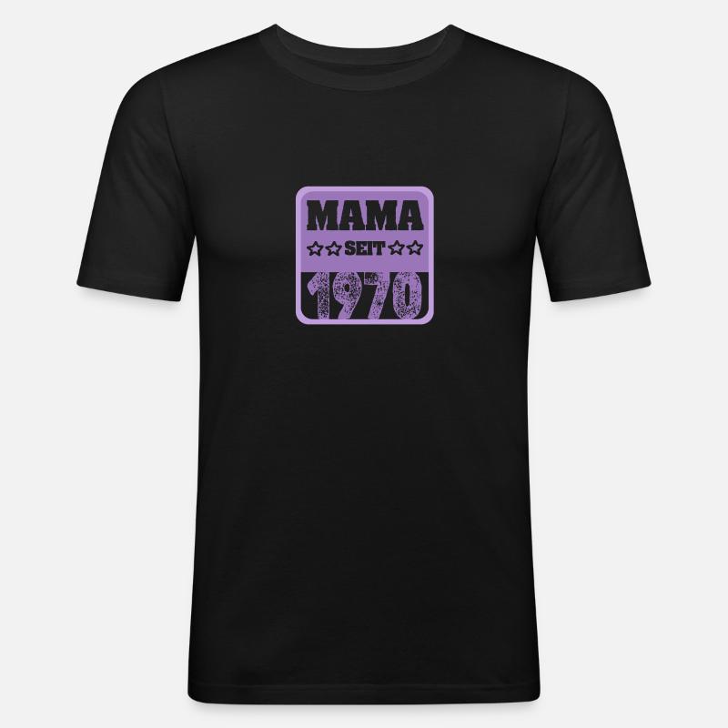 1970 - Männer Slim Fit T-Shirt - Schwarz