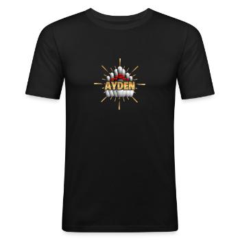 Geschenk für Ayden - Männer Slim Fit T-Shirt - Schwarz - Vorne - Nik (191cm)