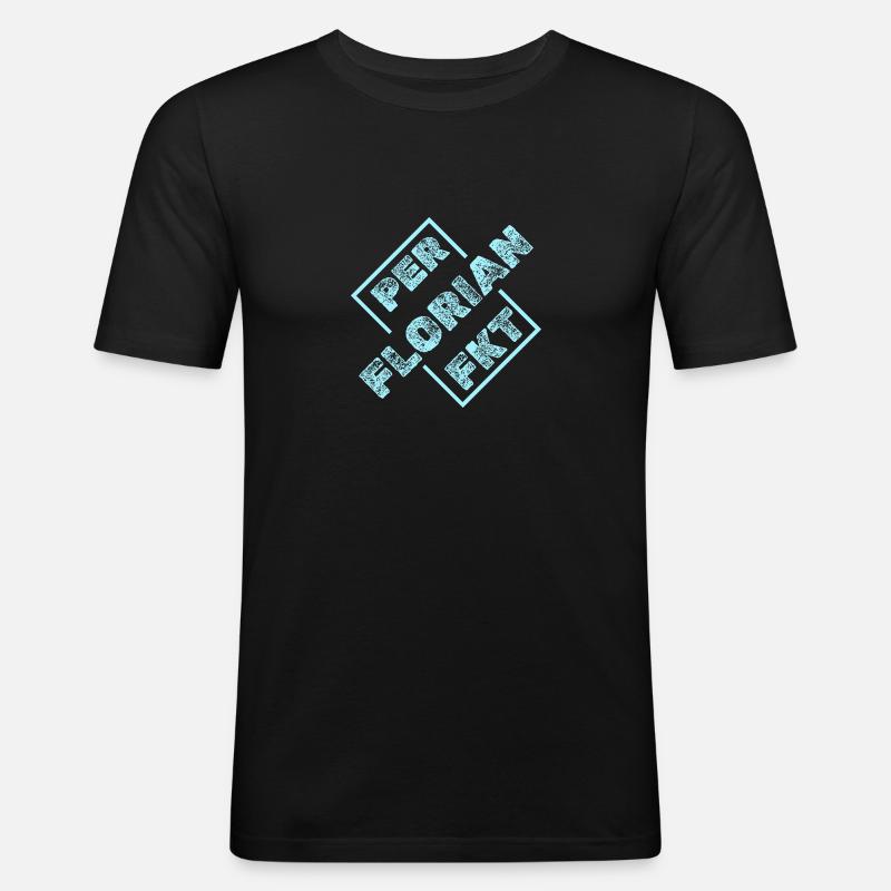 Perfekt Florian - Männer Slim Fit T-Shirt - Schwarz