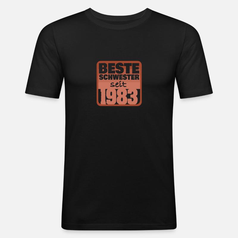 1983 - Männer Slim Fit T-Shirt - Schwarz