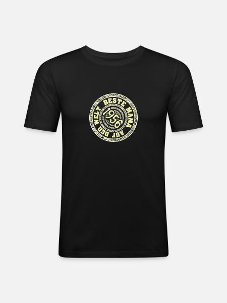 Jahr 1956 - Männer Slim Fit T-Shirt - Schwarz