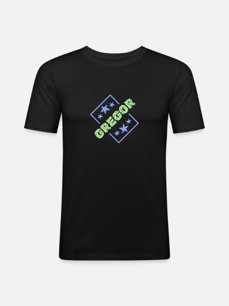 Geschenk für Gregor - Männer Slim Fit T-Shirt - Schwarz