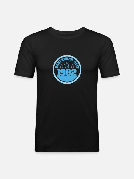 LKW 1982 - Männer Slim Fit T-Shirt - Schwarz