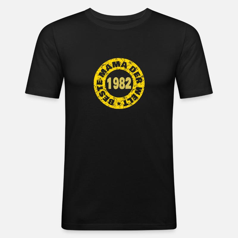 Witzig 1982 - Männer Slim Fit T-Shirt - Schwarz