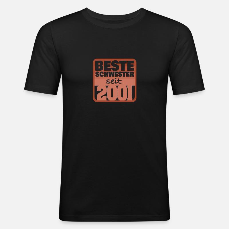 2001 - Männer Slim Fit T-Shirt - Schwarz