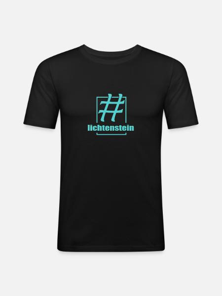 LichtensteinLichtenstein - Männer Slim Fit T-Shirt - Schwarz
