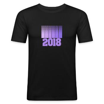 Year 2018 - Men's Slim Fit T-Shirt - black - Front - Nik (191cm)