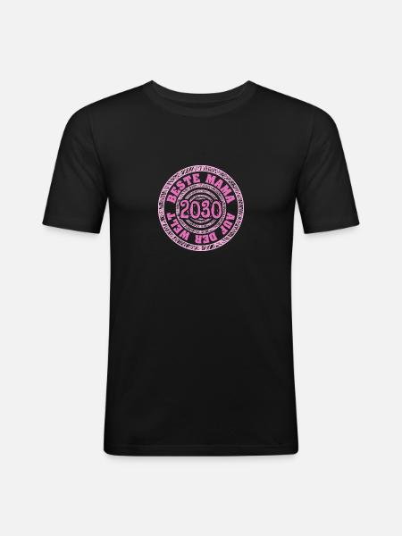Mama 2030 - Männer Slim Fit T-Shirt - Schwarz