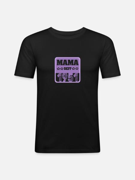 Mum 1951 - Männer Slim Fit T-Shirt - Schwarz