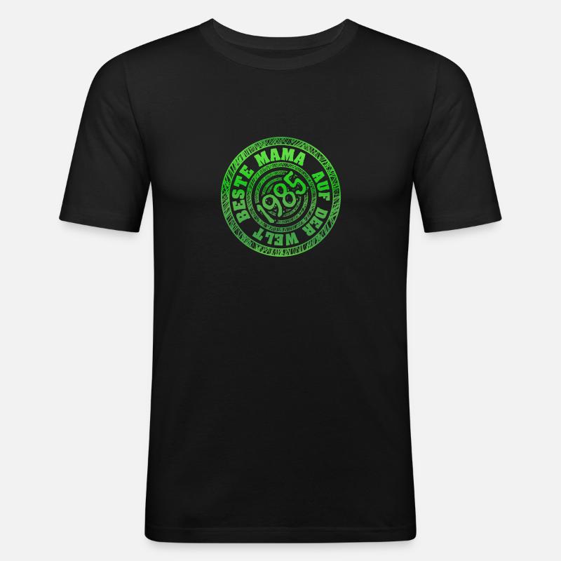 mutti 1985 - Männer Slim Fit T-Shirt - Schwarz