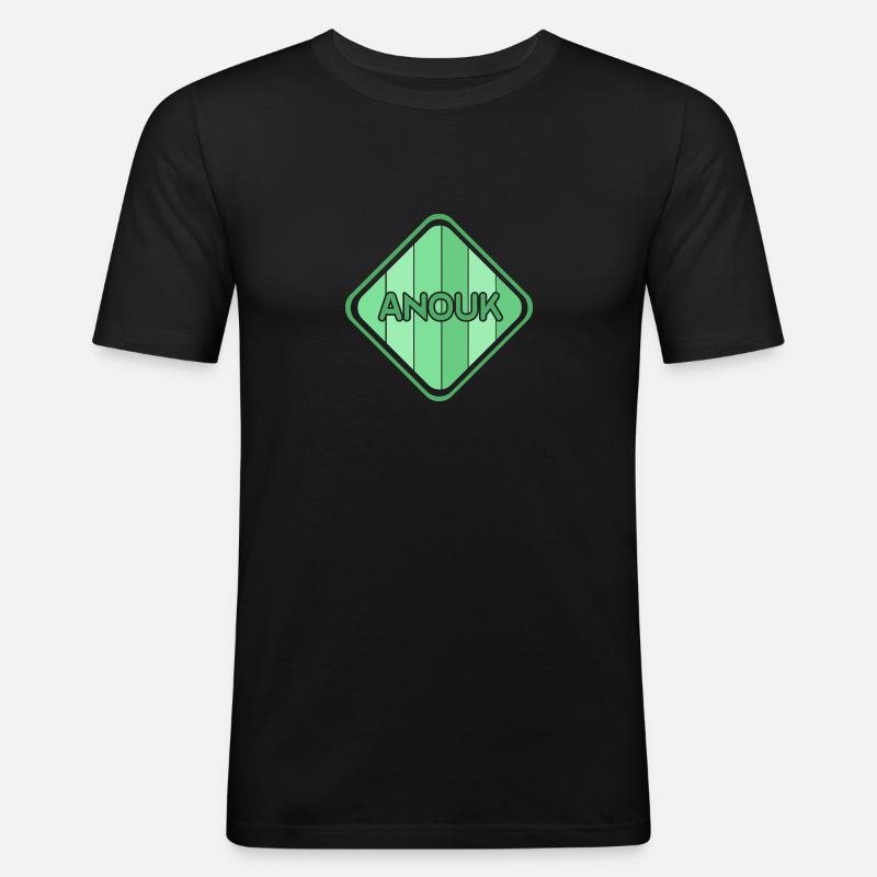 Mädchen Anouk - Männer Slim Fit T-Shirt - Schwarz