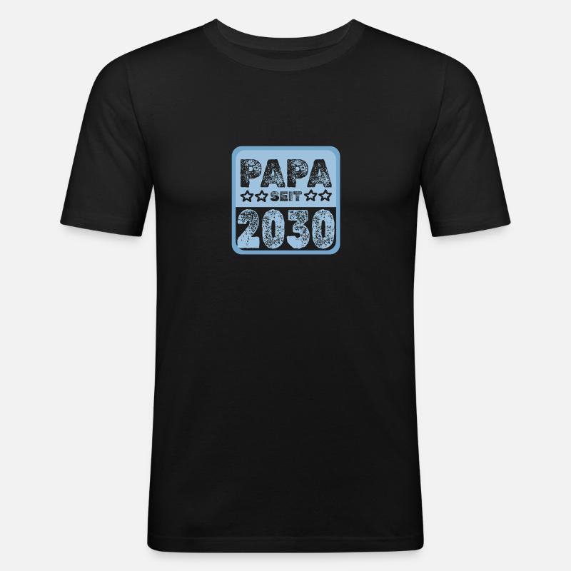 seit 2030 - Männer Slim Fit T-Shirt - Schwarz
