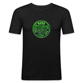 Né en 2029 - T-shirt près du corps Homme - noir - Devant - Nik (191cm)