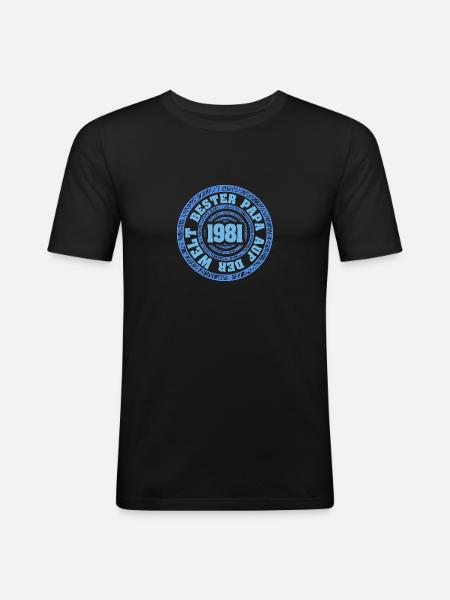 Father 1981 - Men's Slim Fit T-Shirt - black