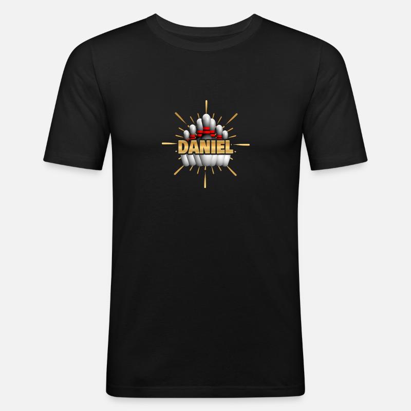 Bowling Daniel - Männer Slim Fit T-Shirt - Schwarz