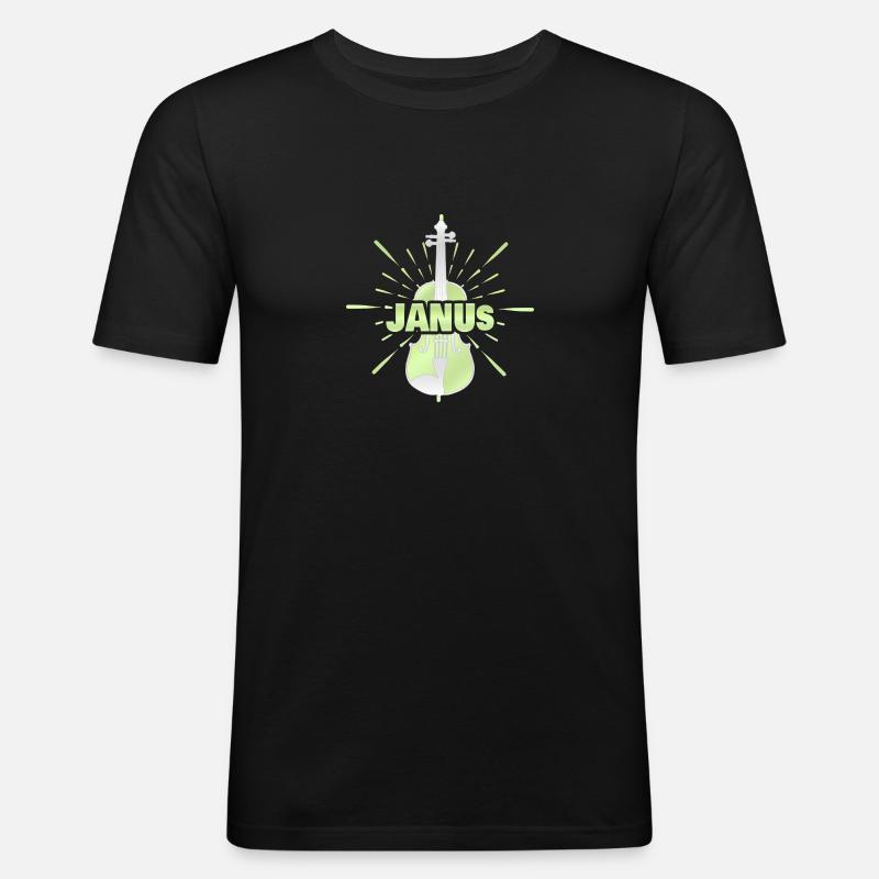 Janus as a string instrument - Men's Slim Fit T-Shirt - black
