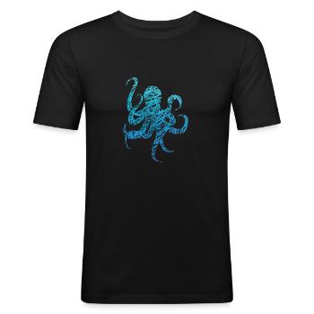 Octopus Scribble Colors Octopus Octopus Octopus - Men's Slim Fit T-Shirt - black - Front - Nik (191cm)