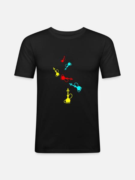Bong Fumer - T-shirt près du corps Homme - noir