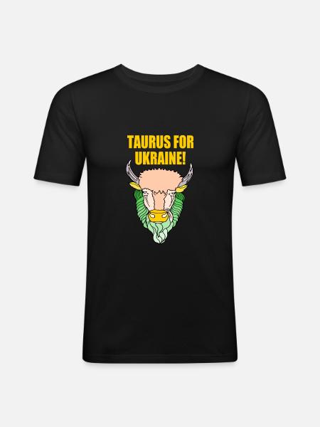 Taurus for ukraine - Men's Slim Fit T-Shirt - black