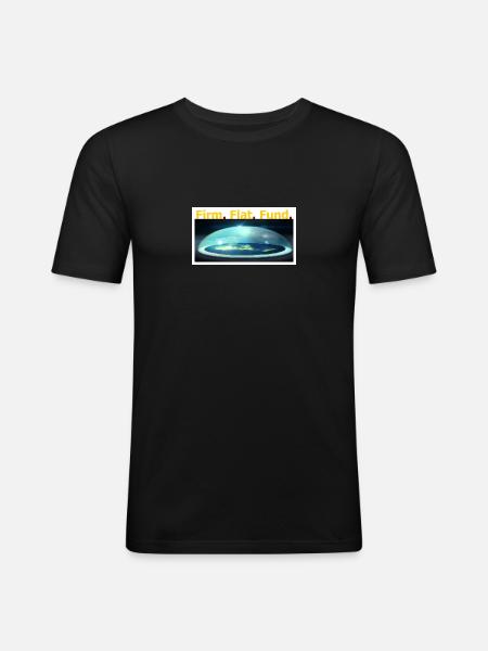 Firm.Flat.Fund. - Männer Slim Fit T-Shirt - Schwarz
