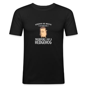 Igel Outfit für Igel Fans für Kinder - Männer Slim Fit T-Shirt - Schwarz - Vorne - Nik (191cm)