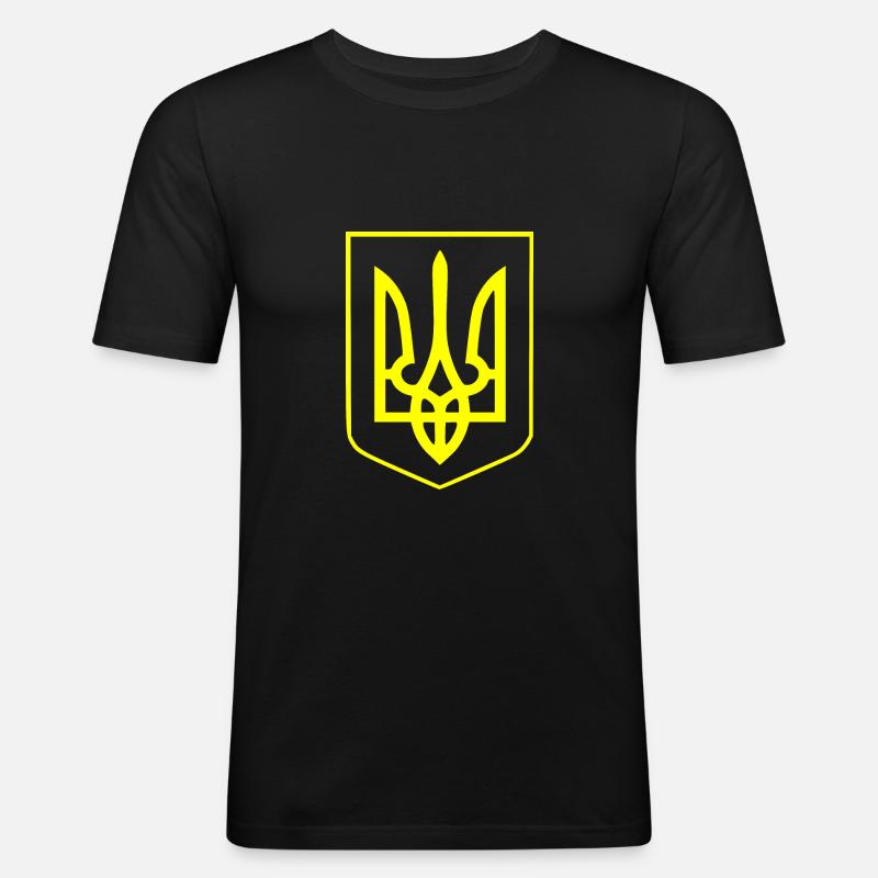 Ukraine - Männer Slim Fit T-Shirt - Schwarz