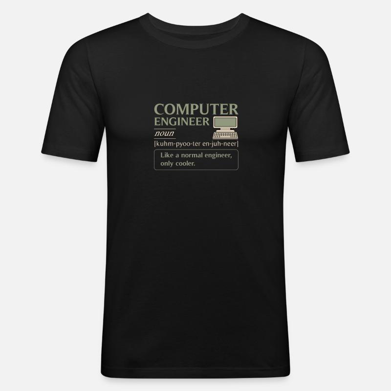 Computer Engineer definition - Männer Slim Fit T-Shirt - Schwarz