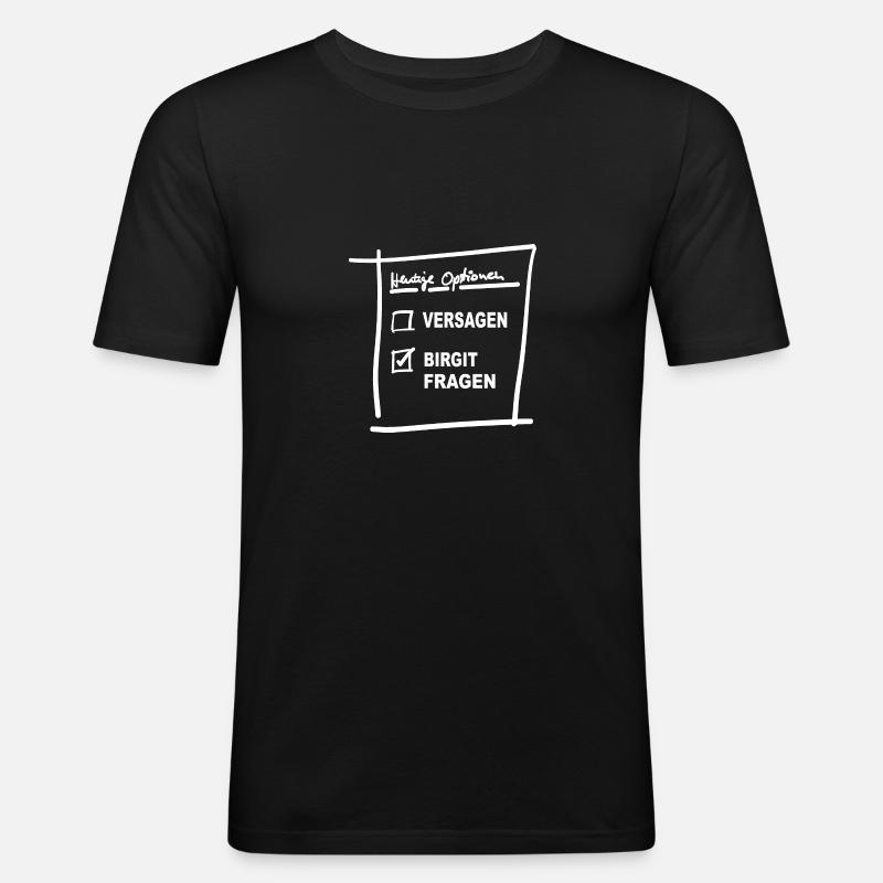 Birgit - Männer Slim Fit T-Shirt - Schwarz