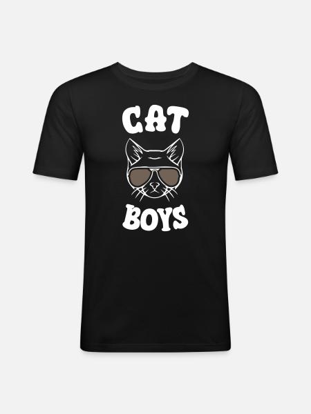 Cat Boys - Men's Slim Fit T-Shirt - black
