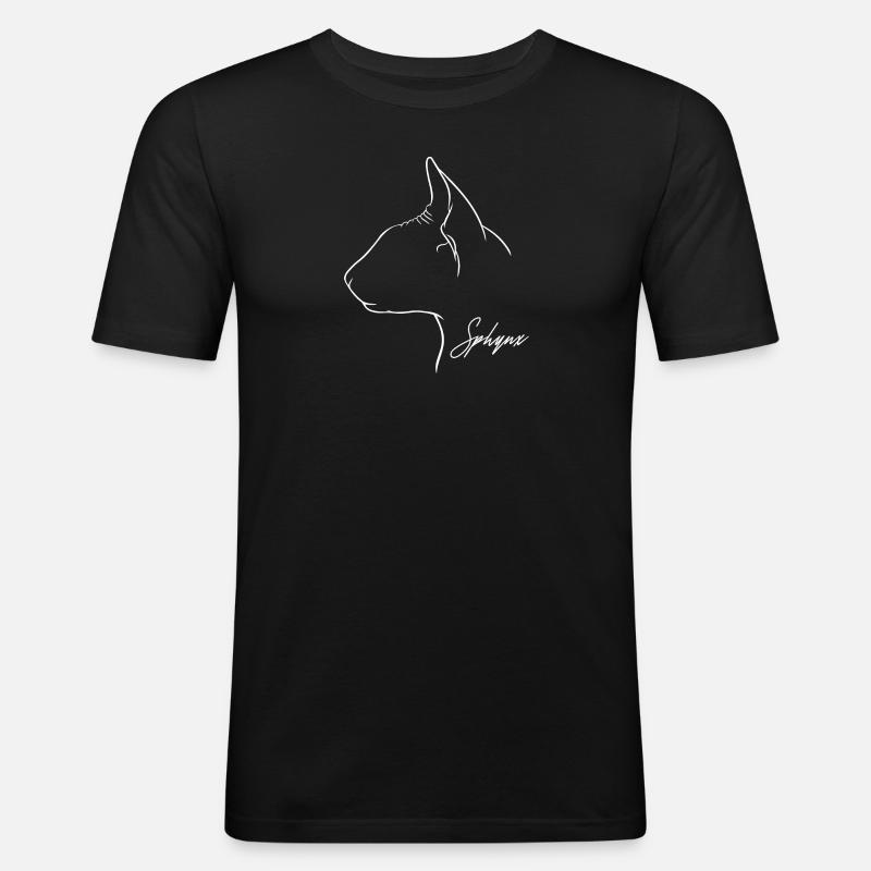 Profil Sphynx Chat Chat Wilsigns - T-shirt près du corps Homme - noir