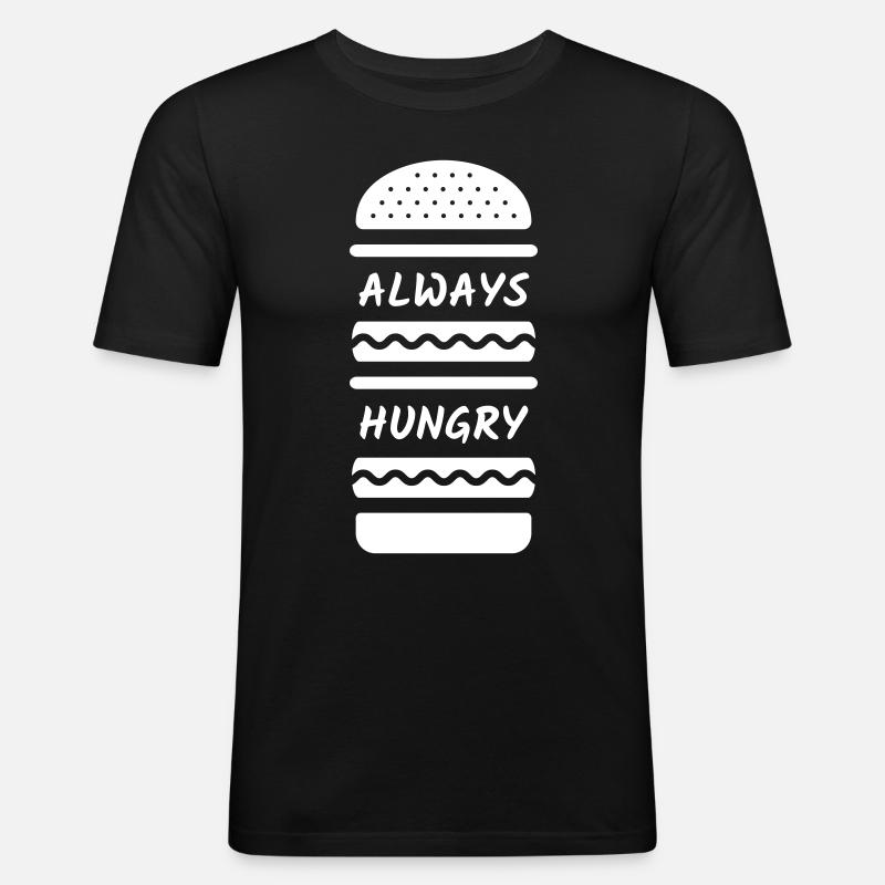 Typo Burger - Männer Slim Fit T-Shirt - Schwarz