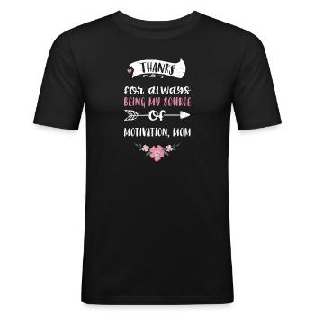 Thanks for always being my sourc... - Men's Slim Fit T-Shirt - black - Front - Nik (191cm)