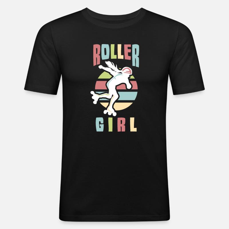 Rollerskate Rollerskating Skating Rollerblades - Men's Slim Fit T-Shirt - black